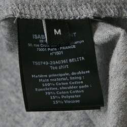 Pre Owned Isabel Marant Grey Cotton Jersey Belita Tie Waist T-Shirt M