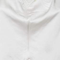 Pre Owned Isabel Marant White Embordered Satin Silk Top S