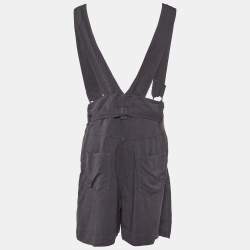 Isabel Marant Navy Blue Lyocell Blend High Waisted Suspender Shorts L