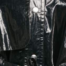 Isabel Marant Black Cotton Blend Single Breasted Trench Coat M