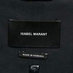 Isabel Marant Black Cotton Blend Single Breasted Trench Coat M