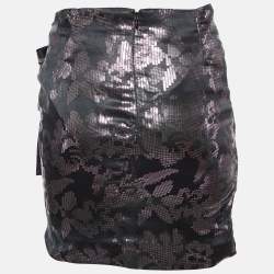 Isabel Marant Metallic Silk Lurex Draped Madly Mini Skirt S