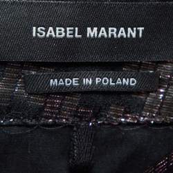 Isabel Marant Metallic Silk Lurex Draped Madly Mini Skirt S