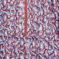 Pre Owned Isabel Marant Multicolor Floral Print Cotton Asymmetric Greila Dress S