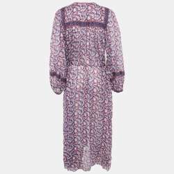 Pre Owned Isabel Marant Multicolor Floral Print Cotton Asymmetric Greila Dress S