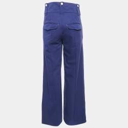 Isabel Marant Blue Gabardine Wide Leg Trousers M