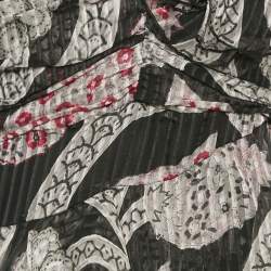 Pre Owned Isabel Marant Black Floral Print Ruffled Mini Dress S