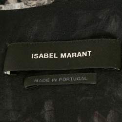Pre Owned Isabel Marant Black Floral Print Ruffled Mini Dress S