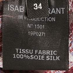 Isabel Marant Purple Printed Silk Ruffle Detail Top S