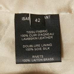 Isabel Marant Off White Studded Leather Button Front Jacket L
