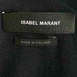 Isabel Marant Black Silk Ruche Asymmetric Mini Dress M