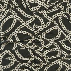 Pre Owned Isabel Marant Black Printed Silk Ruche Detail Mini Dress S