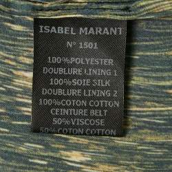 Isabel Marant Black Printed Satin Asymmetric Wrap Mini Dress XS