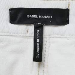 Isabel Marant White Denim Braided Waist Shorts S
