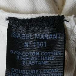 Isabel Marant White Denim Braided Waist Shorts S