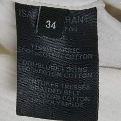 Isabel Marant White Cotton V-Neck Ruffled Glory Mini Dress XS