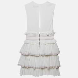 Isabel Marant White Cotton V-Neck Ruffled Glory Mini Dress XS