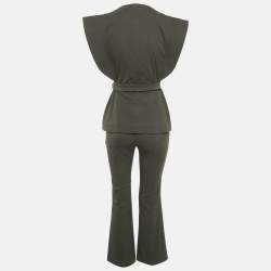 Isabel Marant Khaki Green Cotton Blend Blouse and Pants Set S