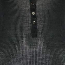 Pre Owned Isabel Marant Navy Blue Silk Rib Knit Sweater S