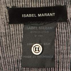 Pre Owned Isabel Marant Navy Blue Silk Rib Knit Sweater S