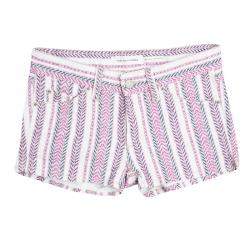 Isabel Marant Multicolor Chevron Printed Denim Hot Pants S