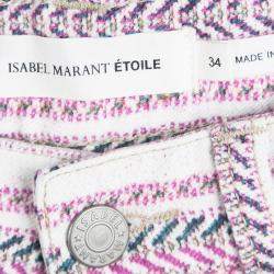 Isabel Marant Multicolor Chevron Printed Denim Hot Pants S