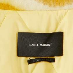 Isabel Marant Yellow & Cream Printed Wool Short Coat M