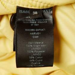 Isabel Marant Yellow & Cream Printed Wool Short Coat M