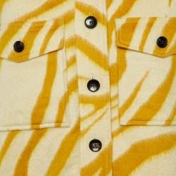 Isabel Marant Yellow & Cream Printed Wool Short Coat M