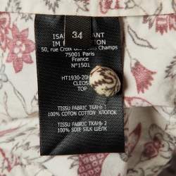 Isabel Marant Cream Floral Print Cotton Button Front Top S