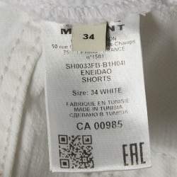 Isabel Marant White Denim Raw Edge Eneidao Shorts S Waist 25"