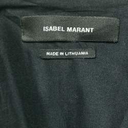 Isabel Marant Black Lurex Cotton & Linen Wrap Dress M