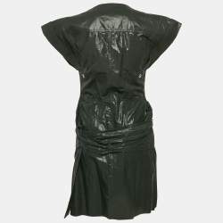 Isabel Marant Black Lurex Cotton & Linen Wrap Dress M