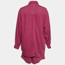 Isabel Marant Pink Denim Taniami/Teresa Shirt and Shorts Set S