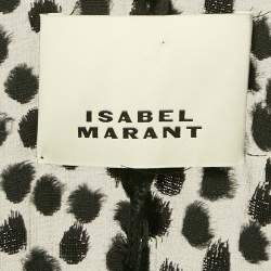 Pre Owned Isabel Marant Black Flocked Chiffon Ruche Asymmetric Midi Dress M