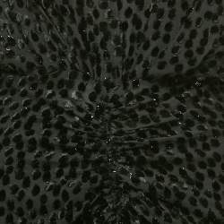 Pre Owned Isabel Marant Black Flocked Chiffon Ruche Asymmetric Midi Dress M