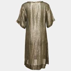 Isabel Marant Gold Lurex Silk Tank Dress M