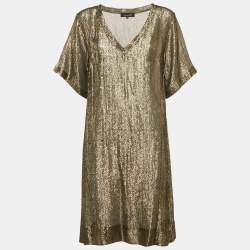 Isabel Marant Gold Lurex Silk Tank Dress M