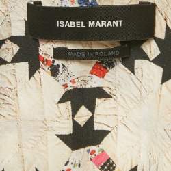 Isabel Marant Beige Printed Silk Blouse and Skirt Set S