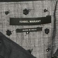 Isabel Marant Black Floral Embroidered Ramie Blouse S