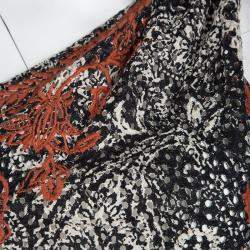 Pre Owned Isabel Marant Black and Red Eyelet Embroidered Knotted One Shoulder Natacha Dress M