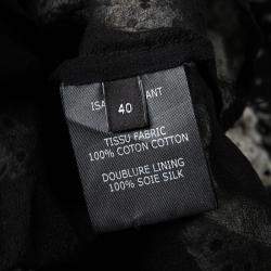 Pre Owned Isabel Marant Black and Red Eyelet Embroidered Knotted One Shoulder Natacha Dress M