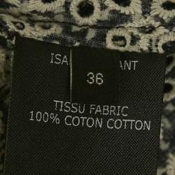 Pre Owned Isabel Marant Black Embroidered Eyelet Cotton Top S