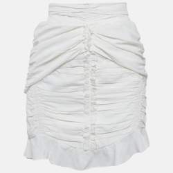 Isabel Marant Cotton White Ruffled Mini Skirt S