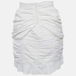 Isabel Marant Cotton White Ruffled Mini Skirt S