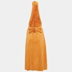 Isabel Marant Camel Brown Calypso Halterneck Draped Midi Dress M
