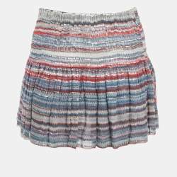 Isabel Marant Blue Striped Lurex Silk Mini Skirt XS