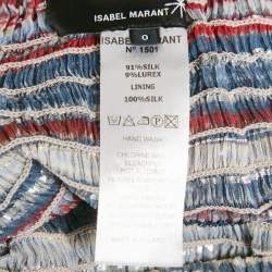 Isabel Marant Blue Striped Lurex Silk Mini Skirt XS