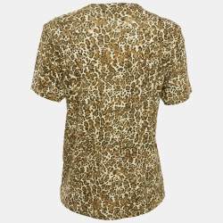 Isabel Marant Green Leopard Print Cotton Zewel T-Shirt S