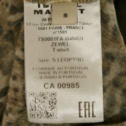 Isabel Marant Green Leopard Print Cotton Zewel T-Shirt S